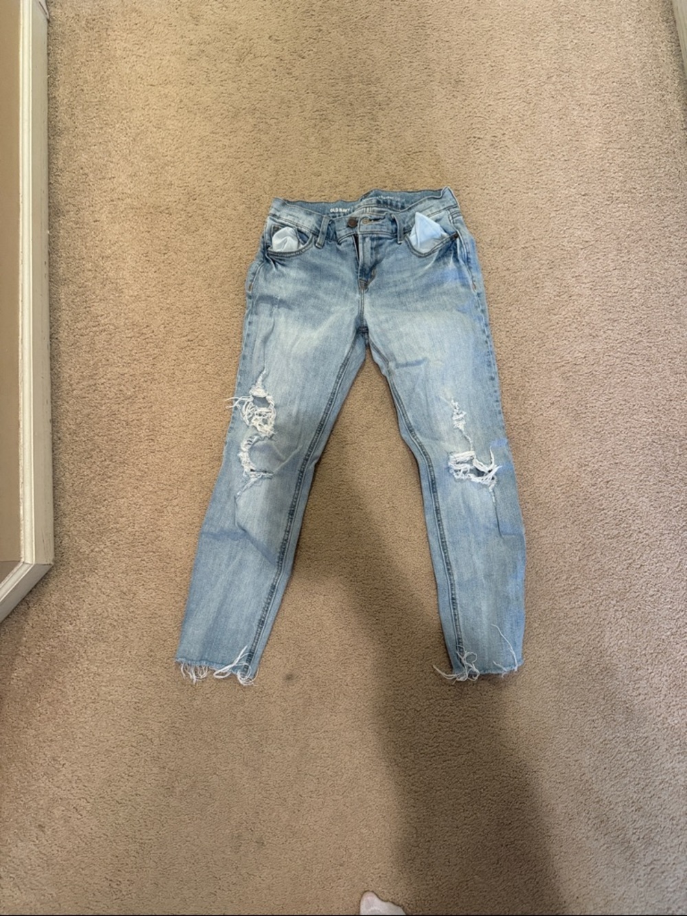 Old Navy Light Wash Distressed Boyfriend Jeans